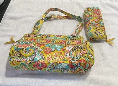 Vintage Vera Bradley Whitney Bag ￼ French Provincial Yellow With Side Purse • $5.60