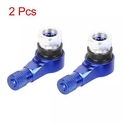2Pcs Aluminium Alloy Angled Tubeless Tire Valve Stem Blue For Motorcycle Scooter • $11.29