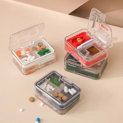 $17.85 • Buy Pill Cutter Box Grinder Medicine Box Tablet Crusher Pill Splitter Storage Case