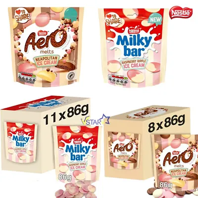 Mixed Aero Melts Neapolitan& MilkyBar Raspberry Ripple Ice Cream Pouch 86g • £10.99