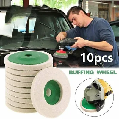 £6.25 • Buy UK 10x 4 Inch 100mm Wool Buffing Angle Grinder Wheel Felt Polishing Disc Pad