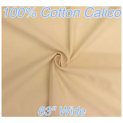 Medium Weight CALICO 100% Cotton Natural 63 /160cm Wide Loomstate  • £4.20