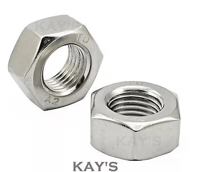 £2.59 • Buy Hexagon Full Nuts To Fit Metric Coarse Pitch Bolts & Screws A2 Stainless Steel