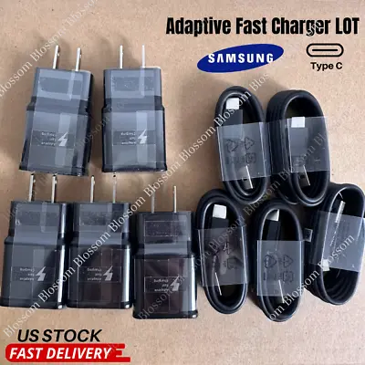 Bulk Lot For Samsung S20 S9 S8 Adaptive Fast Charger Wall Block USB Type C Cable • $21.61