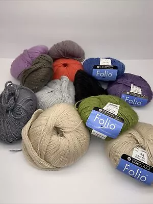 Berroco Folio Wool Blend 65% Alpaca 35% Rayon.  12 Skeins-Mixed Colors • $9.49