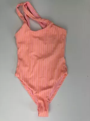 L*Space Womens Phoebe One Piece Swimsuit Orange Pink Textured Size XS • $65