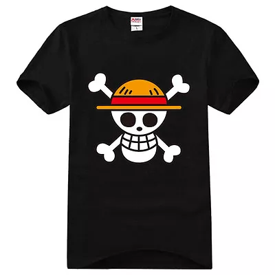 Top Anime One Piece Monkey D Luffy Cotton Shirt Short Sleeve T-shirt Clothing  • $16.50