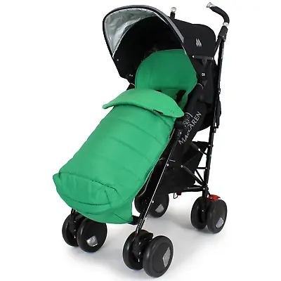 XXL Large Luxury Foot-muff And Liner For Maclaren Techno XT - Leaf (Green) • £10.45