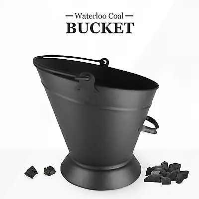 Fireplace Waterloo Style Traditional Black Fire Coal Bucket Shovel Log Scuttle • £17.64