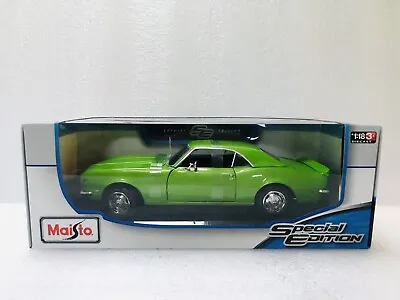 1/18 Maisto 1968 Chevrolet Camaro Z/28 Coupe Green Diecast  Special Edition • $29.95