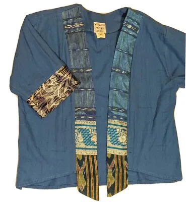 Art To Wear Hand Made Woven Guatemala Veranda Wear KIMONO Jacket Artwear Sz Med • $99.99