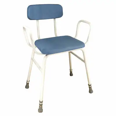 £92.49 • Buy Perching Stool With Arms - Padded Backrest - 500 650mm Height - Wipe Clean Seat