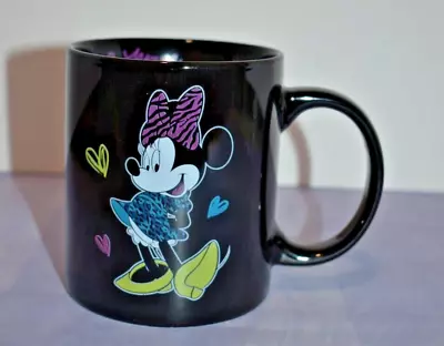 Minnie Mouse Cup Mug Hearts Black  Microwave Dishwasher Safe Retired Disney • $3.50