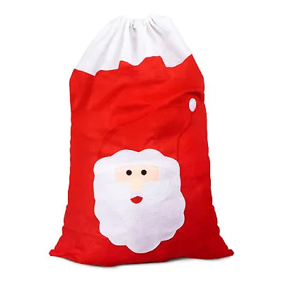 SANTA SACK STOCKING EXTRA LARGE FATHER CHRISTMAS FELT XMAS PRESENT GIFT BAG 90cm • £7.99