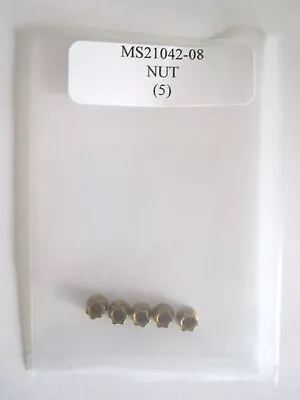 MS21042-08 Self-Locking Nut 8-32 Hex Extended Washer Steel Plated - Lot Of 5 • $2.29