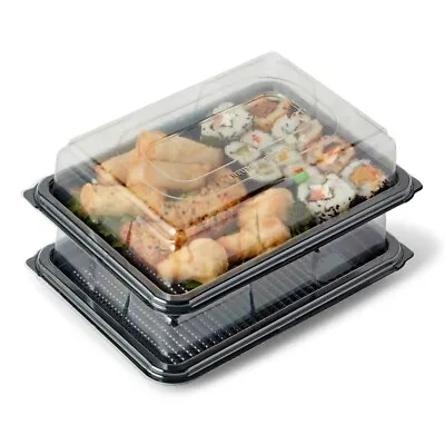 £14.97 • Buy 5X Small Plastic Sandwich Platters Trays + Lids For Food Party Catering Buffet