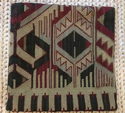 $35 • Buy POTTERY BARN Wool Kilim Pillow Cover 18x18 Southwestern Tribal Aztec