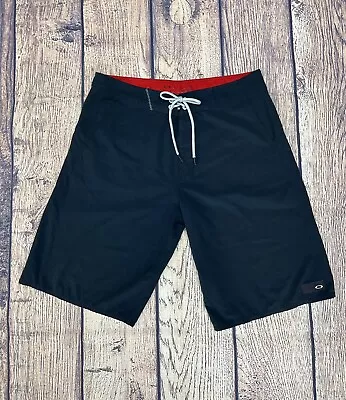 Oakley Black Board Shorts Men’s Sz. 31 Logo String Beach Swim Sun Gym Workout • $24