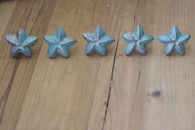 $12.99 • Buy 5 Cast Iron Starfish Drawer Pulls Cabinet Cupboard Bathroom Decor Nautical Knob