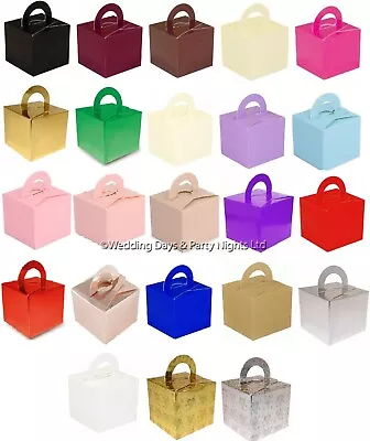 10 Small Square Favour Boxes / Helium Balloon Weight Party Decor Sweets Gift Box • £2.48