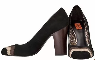 £32.37 • Buy MISSONI For Target Suede Zig Zag Black Pump Heel Shoes 10