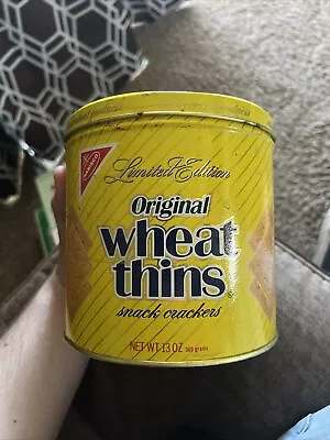 VTG Nabisco WHEAT THINS Crackers TIN 1987 13 Oz Limited Edition    • $19.99