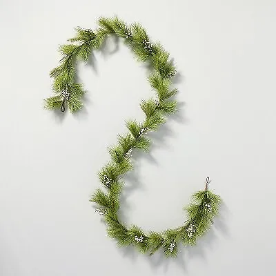12' Faux Needle Pine & Snowberry Christmas Garland - Hearth & Hand With Magnolia • $26.99