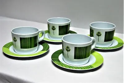 4 X Melamine Cups And Saucers  Picnic Camping Vw Camper • £10.50