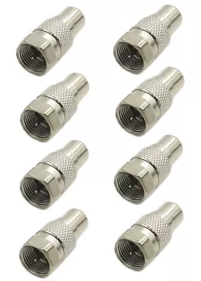 8x F Type Male To RCA Female Coax Coaxial Cable Adapter Jack Connector Converter • $10.95