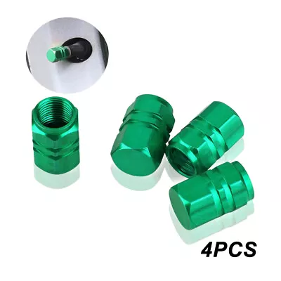 4pcs Green Car Truck Bike Wheel Tyre Tire Valve Stems Air Dust Cover Screw Cap • $2.17