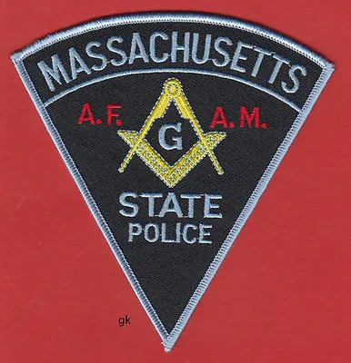 Massachusetts State Police  Mason Masonic Shoulder Patch   • $8