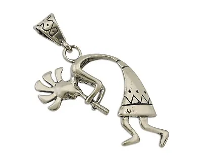 Navajo Kokopelli Pendant 925 Sterling Silver Artist Signed Masha C.80's • $159