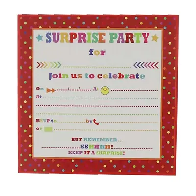 Surprise Party Invitation X 10 -Join Us To Celebrate - Shhh!  Keep It A Secret • £2.99