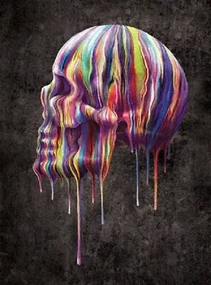 3D Skull Dripping Paint Gothic Large Lenticular Moving Picture Nemesis Now 38cm • £14.94