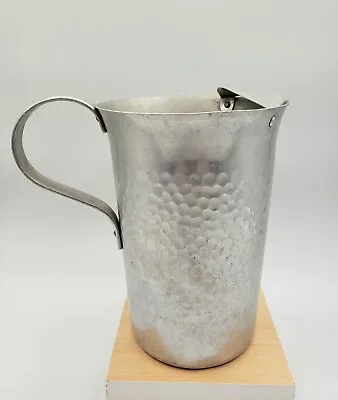 Hammered Aluminum Pitcher Metal Water 2-Qt Italy Flamingo Nasco MCM 8  Italian • $16.89