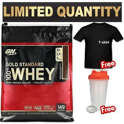 OPTIMUM NUTRITION 100% WHEY 10LB 4.5kg GOLD STANDARD 10lbs WPI WPC PROTEIN ON • $237.41