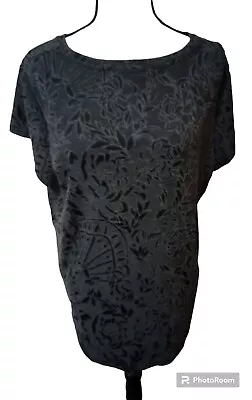 Simply Vera Vera Wang Gray Jacquard Tee Shirt Women's Size XL • $10.40