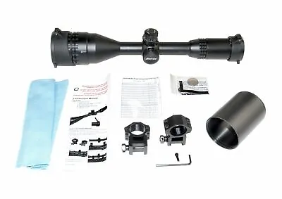 3-9X50 Rifle Scope W Rings Mil Dot Front AO Sunshade US Warranty + US Seller • $84.99