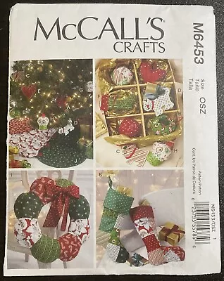 McCalls Crafts M6453 Christmas Wreath Stocking Skirt Sewing Pattern UNCUT • $9.94
