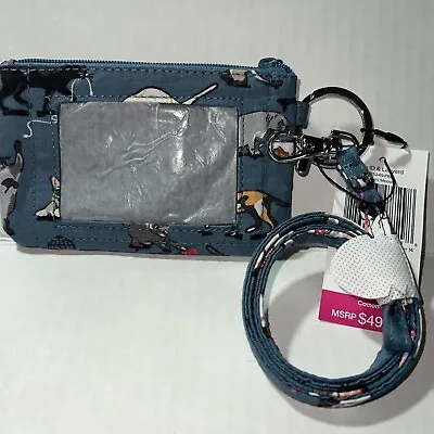 Vera Bradley Zip Id & Lanyard CAT'S MEOW MSRP $49 ~ NWT • $24.99