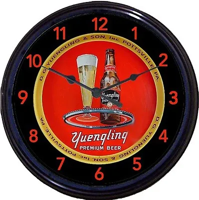 Yuengling Black Label Pottsville PA Beer Tray Wall Clock DG Yeungling & Sons 10  • $30.99