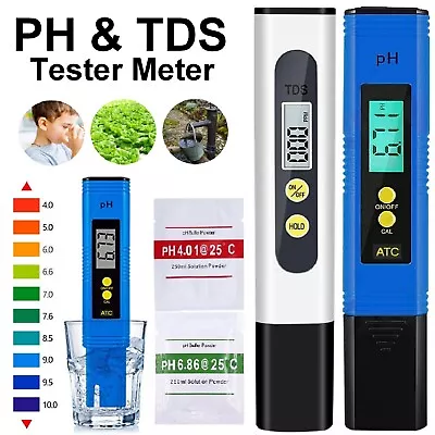 PH TDS Meter Digital Tester Pen Aquarium Pool SPA Water Quality Monitor • $12.79