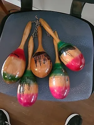 Maraca Vintage Cuba Mexico Percussion Instrument Hand Rumba Shaker Set Of 5 #5 • $55