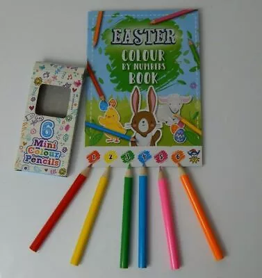 Easter Colour By Numbers Small A6 Book + Crayons Easter Party Bag Toy • £4.50