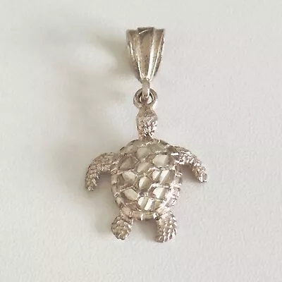 Vintage 925 Sterling Silver Sea Turtle Animal Beach Themed Pendant • $36.99