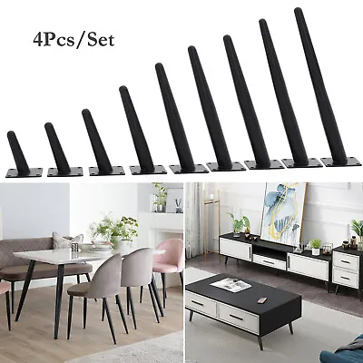 4pcs Iron Table Legs Desk Chest Chair Stool Sofa Oblique Tapered W/ Screws Set • £11.95