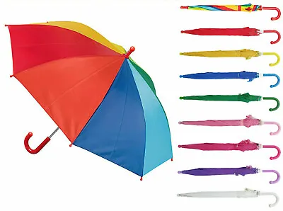 $14.99 • Buy 80cm Children Kids Colourful Auto Open Rainbow Umbrella Rain Waterproof Whistle