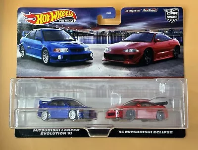 Hot Wheels 2023 Premium Car Culture Mitsubishi 2-Pack 95 Eclipse & Lancer Evo VI • $20.75