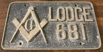 Mason Lodge 681 Booster License Plate Masonic Unicoi Tennessee Heavy PEWTER • $69.99