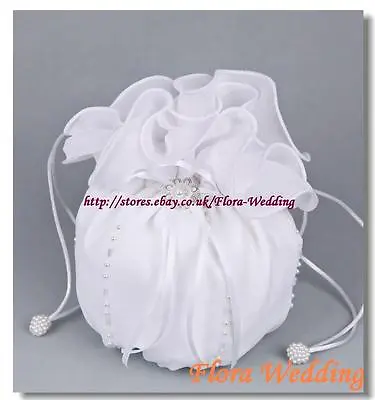 £10.99 • Buy Chiffon Bridal Dolly Bag/Flower Girl Bridesmaid Handbag/Communion Pouch,beads